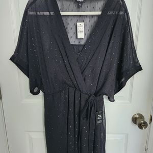 NWT Express black faux wrap mini dress